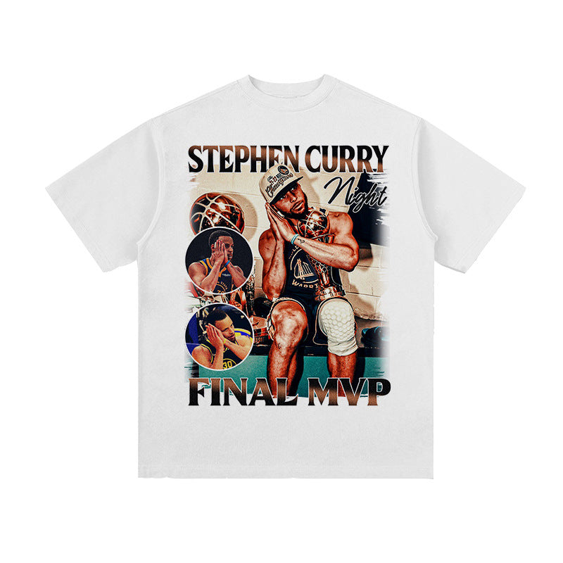 Steph Curry Vintage Print Basketball T-shirt
