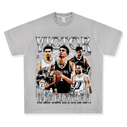 Wemby Retro Print Cotton T-Shirt