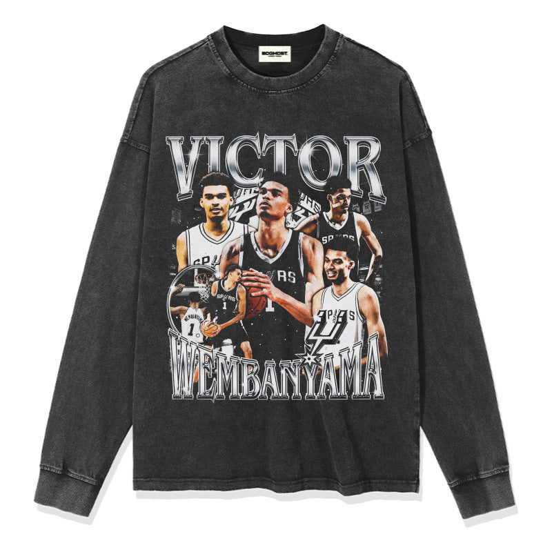 Wemby Retro Print Cotton T-Shirt