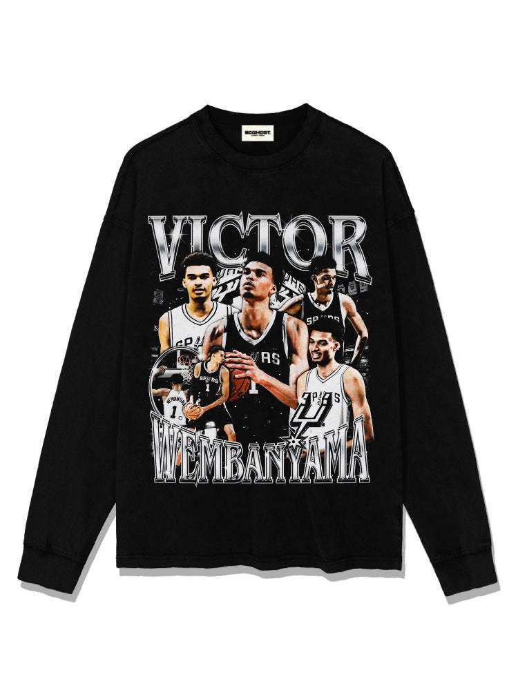 Wemby Retro Print Cotton T-Shirt