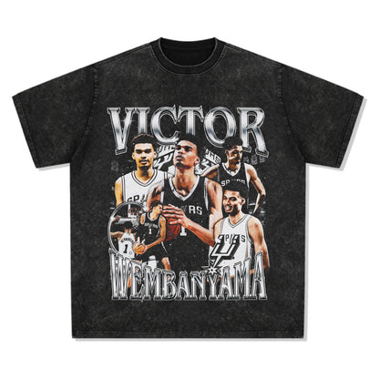 Wemby Retro Print Cotton T-Shirt