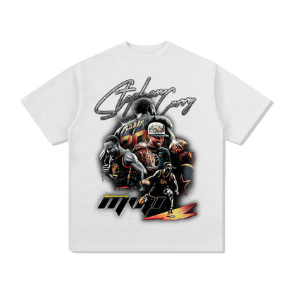 Steph Curry Vintage Print Basketball T-shirt
