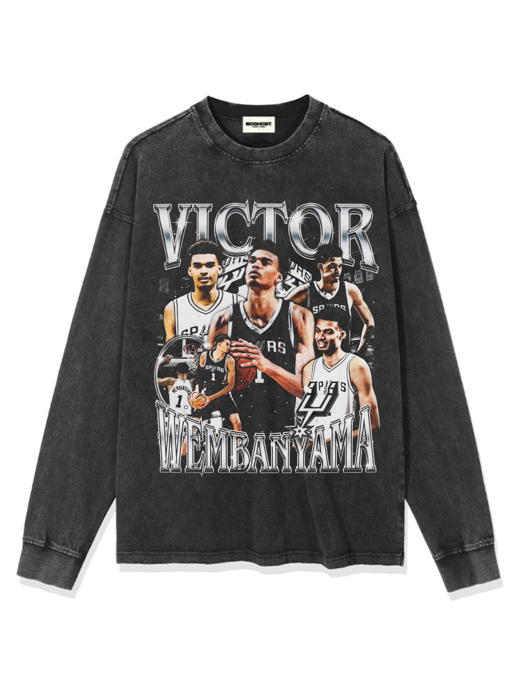 Wemby Retro Print Cotton T-Shirt