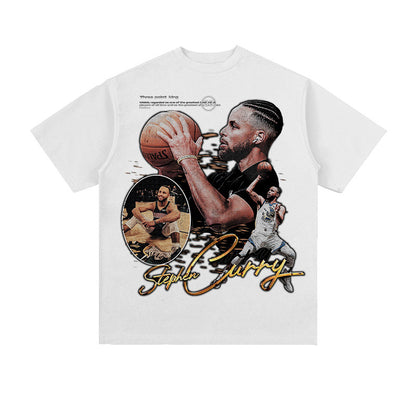 Steph Curry Vintage Print Basketball T-shirt