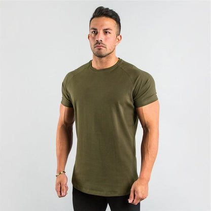 Men's Cotton T-Shirt Summer Short Sleeve Round Neck