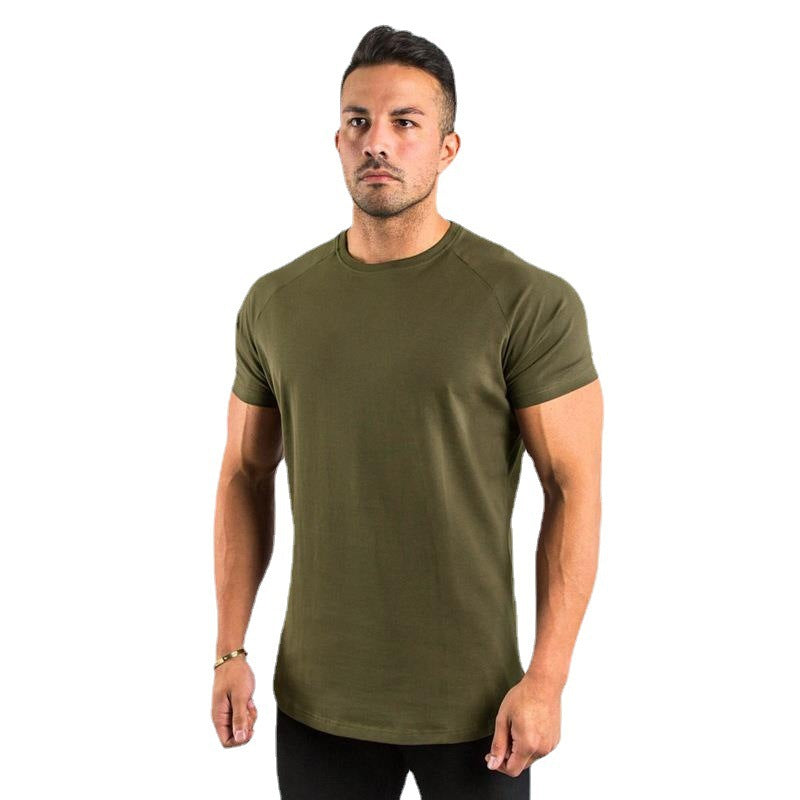 Men's Cotton T-Shirt Summer Short Sleeve Round Neck