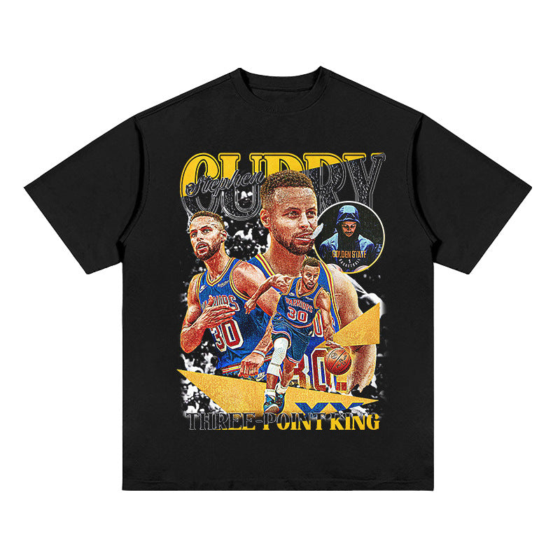 Steph Curry Vintage Print Basketball T-shirt