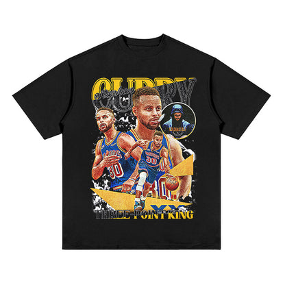 Steph Curry Vintage Print Basketball T-shirt