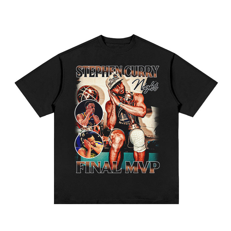 Steph Curry Vintage Print Basketball T-shirt