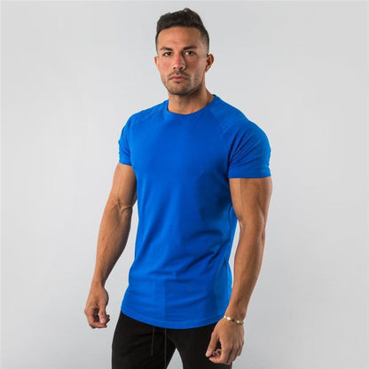 Men's Cotton T-Shirt Summer Short Sleeve Round Neck