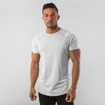 Men's Cotton T-Shirt Summer Short Sleeve Round Neck