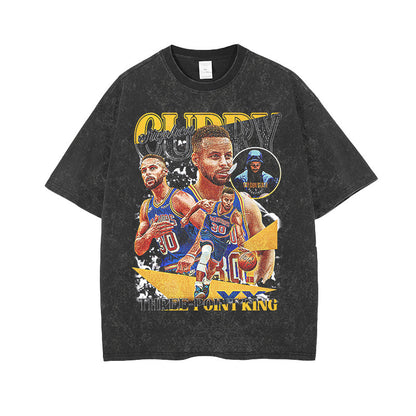 Steph Curry Vintage Print Basketball T-shirt