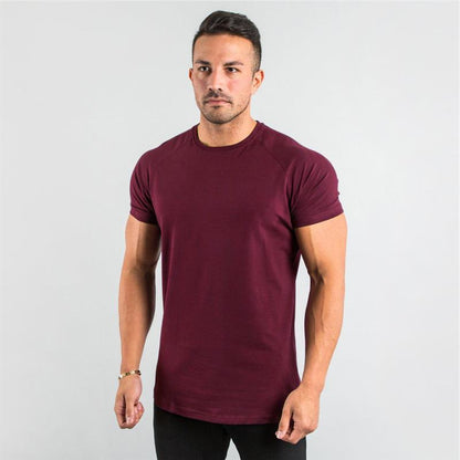 Men's Cotton T-Shirt Summer Short Sleeve Round Neck