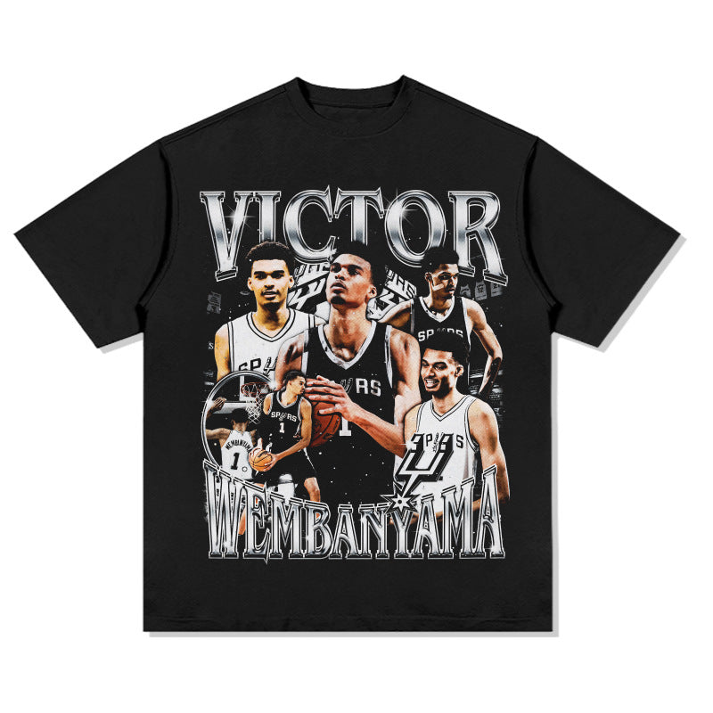 Wemby Retro Print Cotton T-Shirt