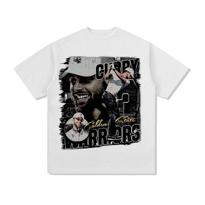 Steph Curry Vintage Print Basketball T-shirt
