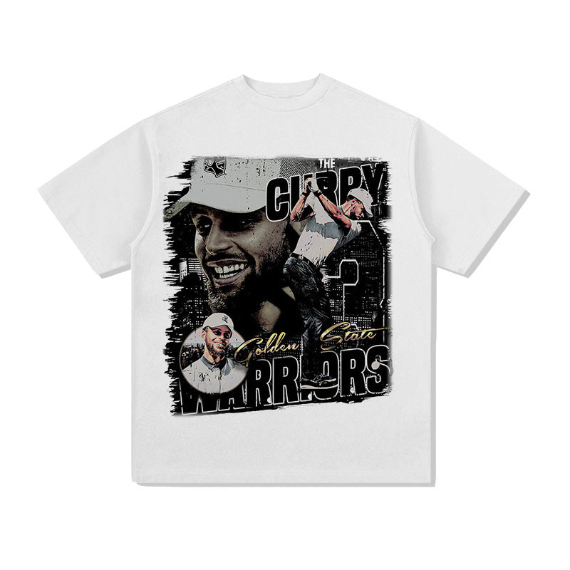 Steph Curry Vintage Print Basketball T-shirt