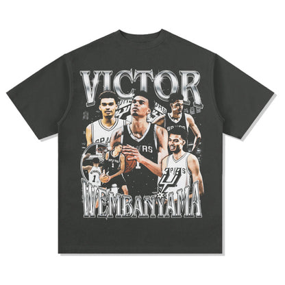 Wemby Retro Print Cotton T-Shirt