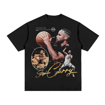 Steph Curry Vintage Print Basketball T-shirt