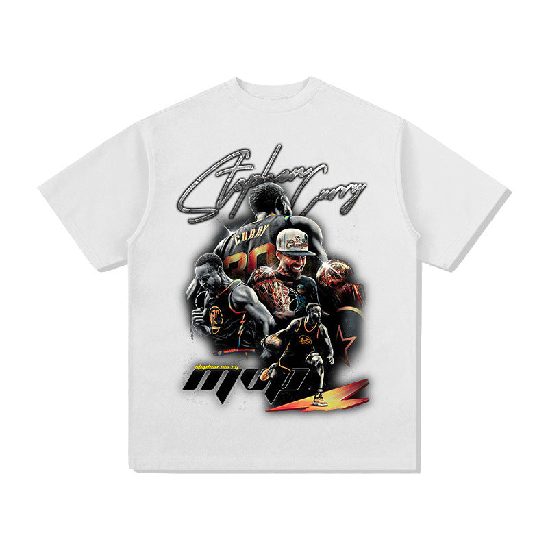 Steph Curry Vintage Print Basketball T-shirt